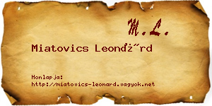 Miatovics Leonárd névjegykártya